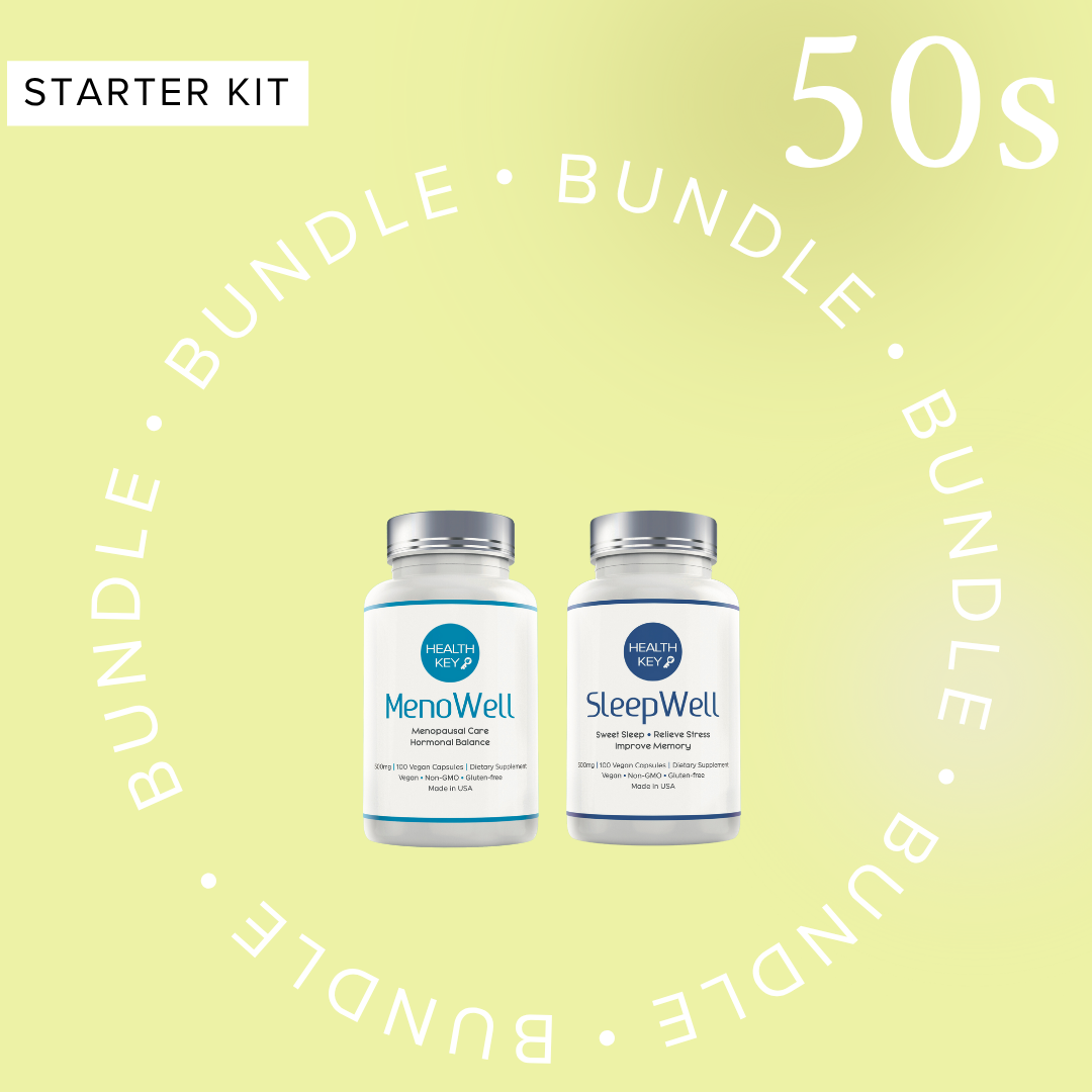 Square size of graphic promotion of 50s bundle and save 15% off with MenoWell and SleepWell