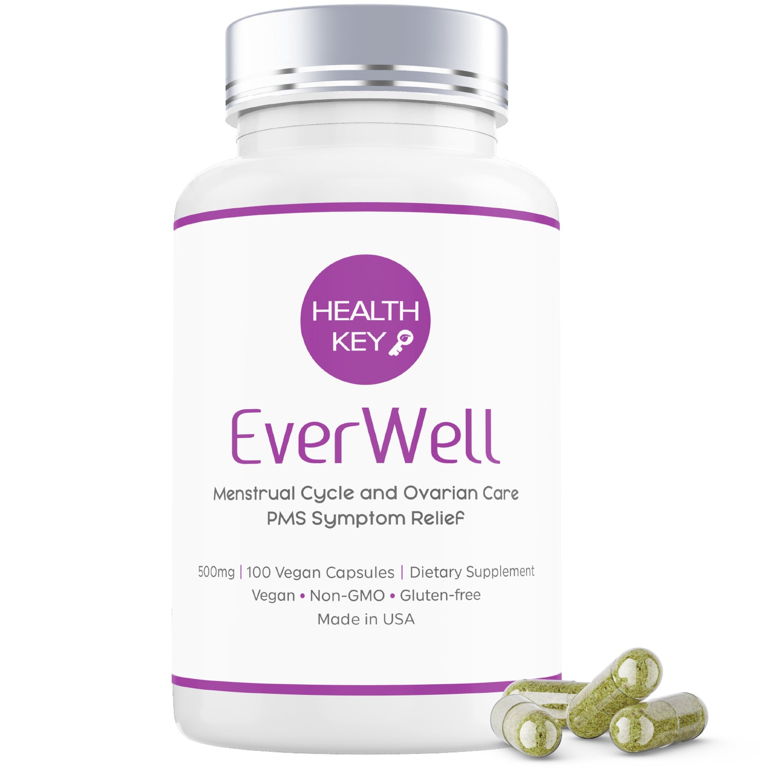 Healthkey EverWell Herbal Supplement Bottle 500mg