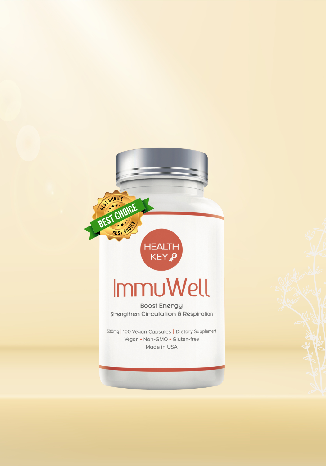 Healthkey ImmuWell Herbal Supplement 100 capsules 500mg