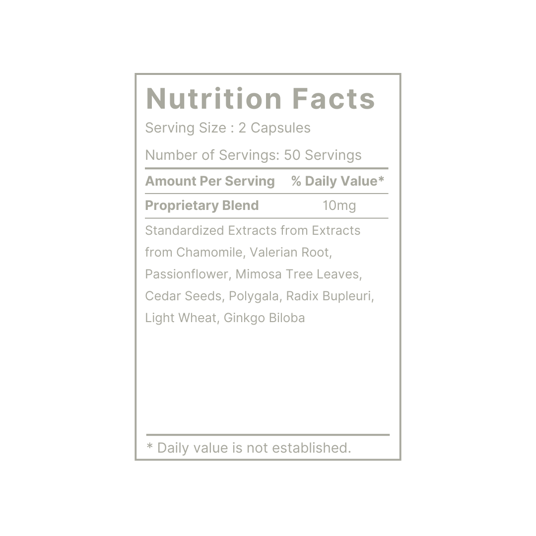 A white background with a detail of nutrition fact breakdown of Healthkey SleepWell