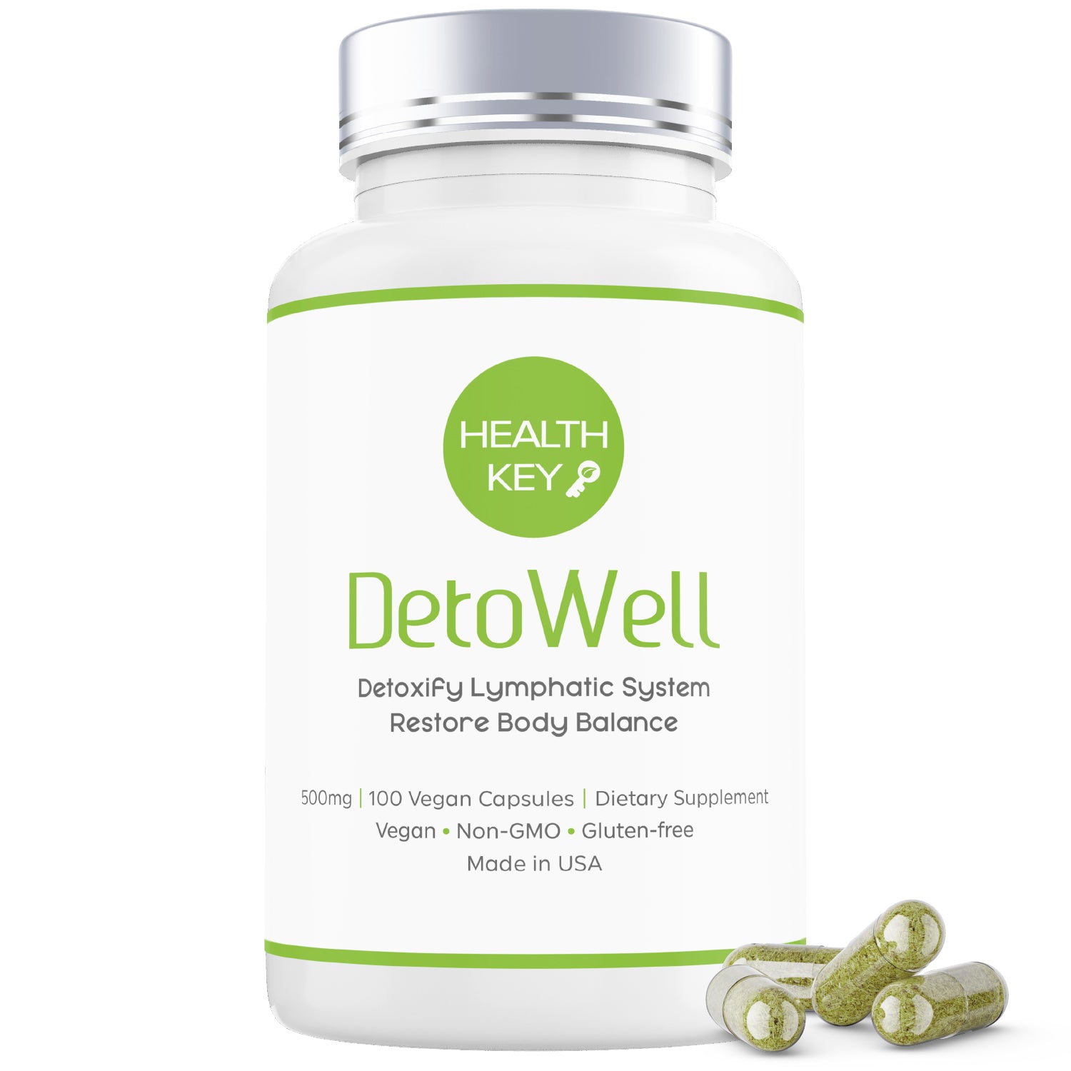 Healthkey DetoWell Herbal Detox Supplement for Lymphatic & Weight Support