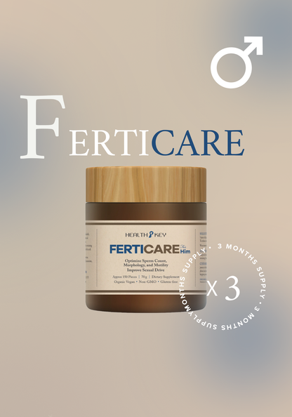 Healthkey Herbal supplement that support male reproductive health in wooden jar 3 month supply 