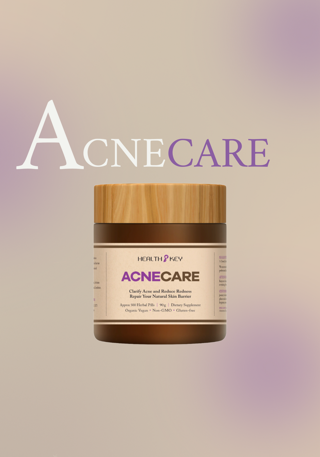 Healthkey AcneCare Herbal Dietary Supplement 500 Pills 90g