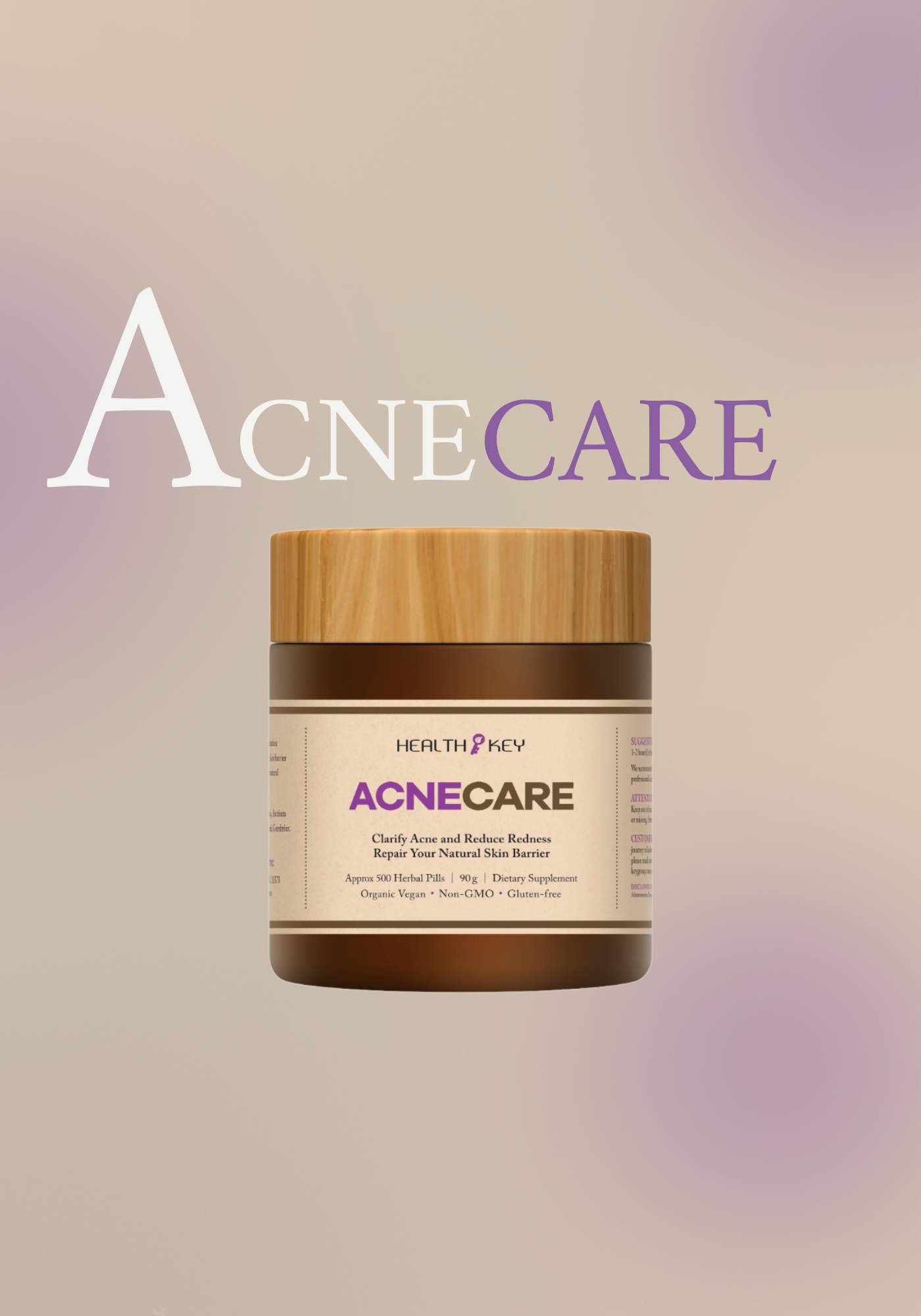 Healthkey AcneCare Herbal Dietary Supplement 500 Pills 90g