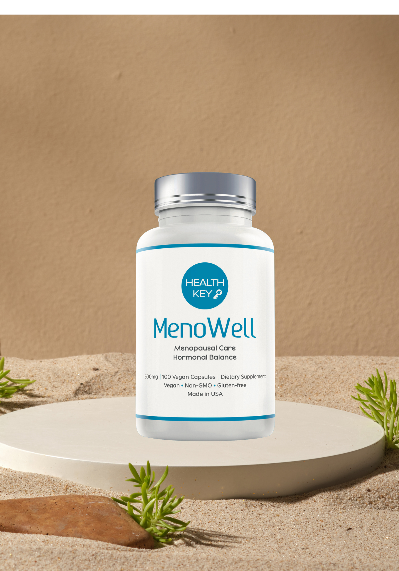 Healthkey MenoWell Herbal Supplement Bottle 500mg