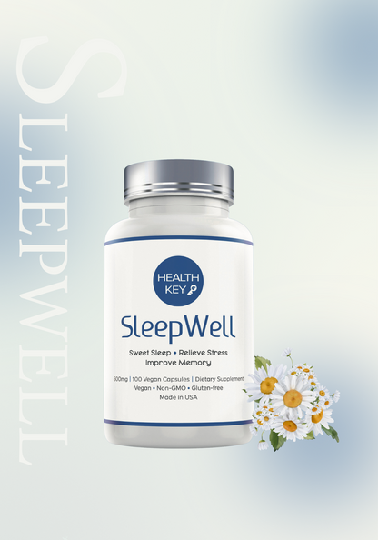 Healthkey SleepWell Herbal Supplement Bottle 500mg