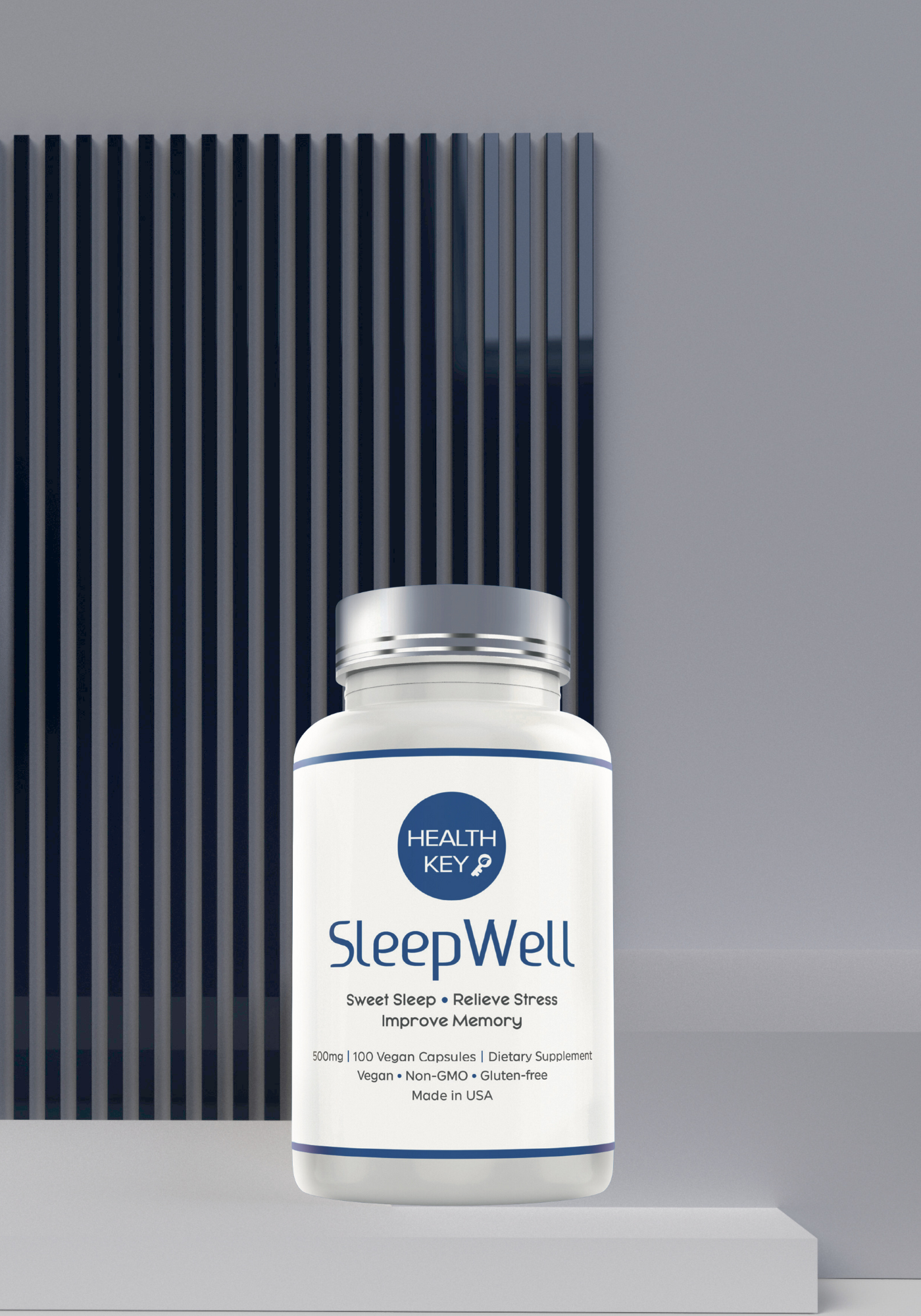 Healthkey SleepWell Herbal Supplement Bottle 500mg