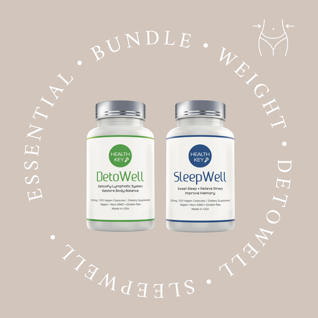 Two supplement bottles labeled &