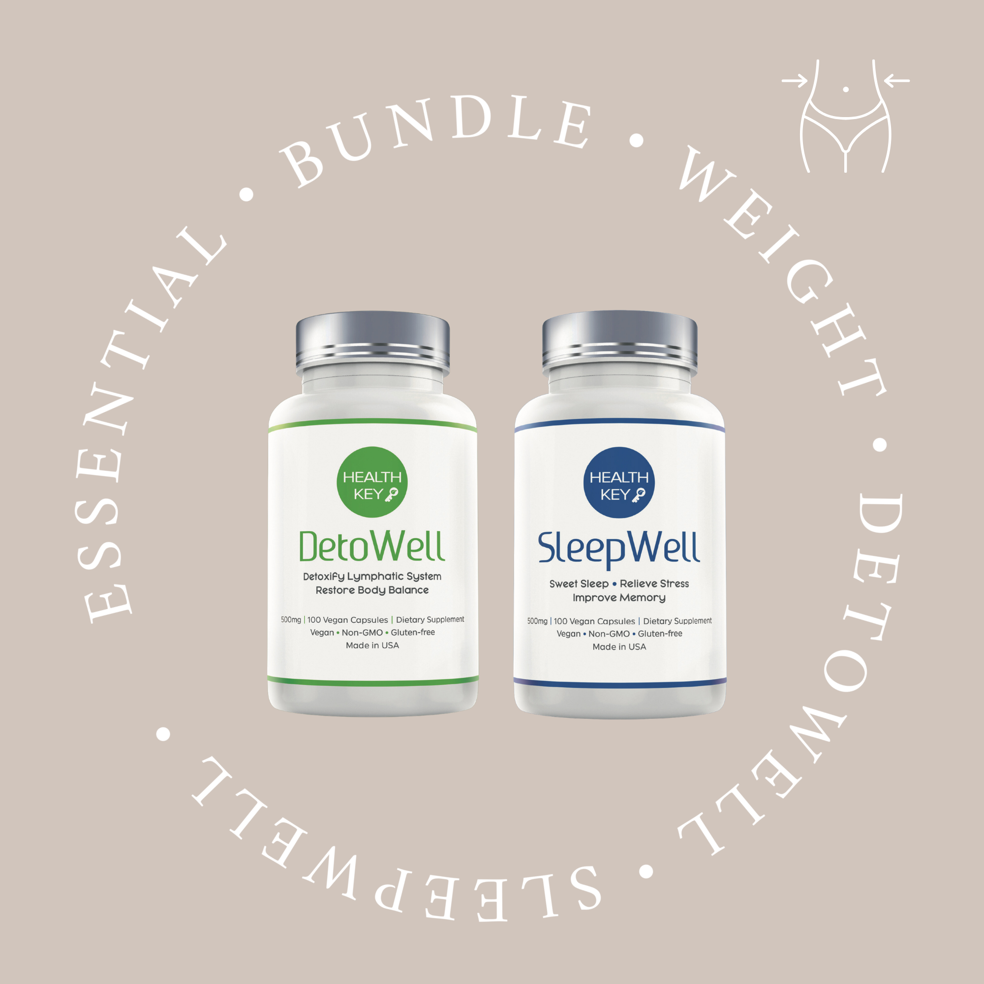 Two supplement bottles labeled &